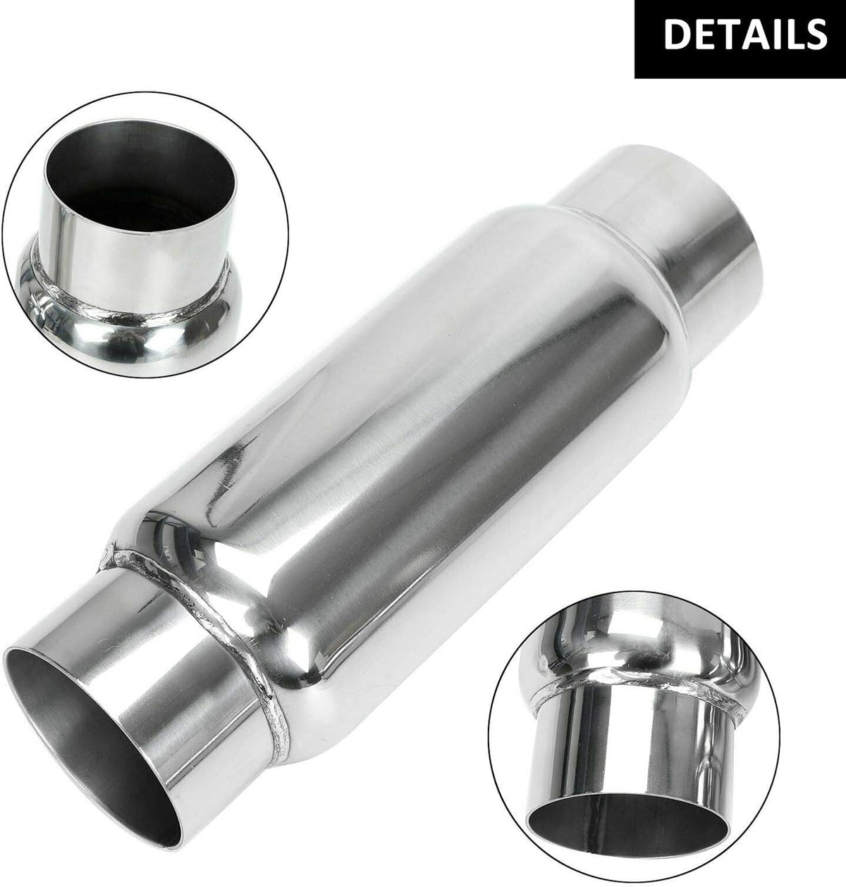 3 Inlet 3 Outlet Stainless Steel Exhaust Muffler Resonator G2436