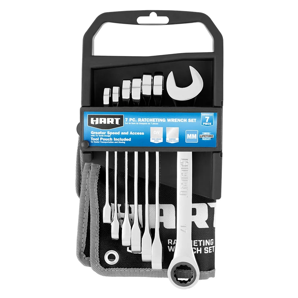 7-Piece Ratcheting Wrench Set with Tool Pouch A954