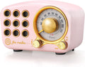 Bluetooth Speaker, Vintage FM Radio with MP3 Player (RED) Pack of 2 N49586