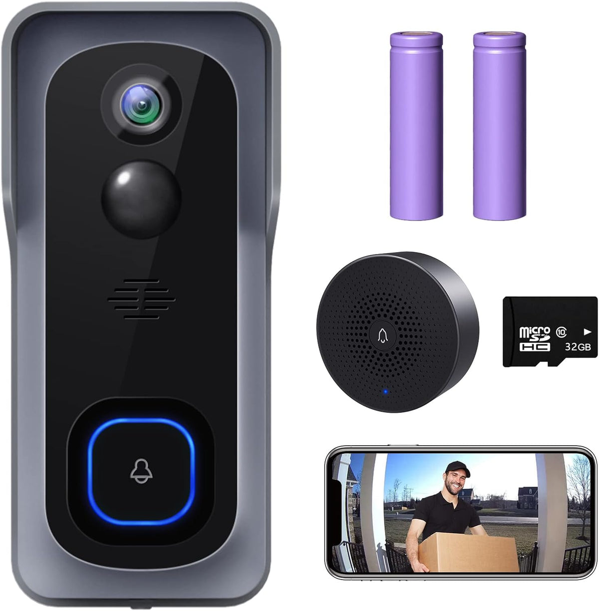 1080P HD Wireless Video Doorbell Camera with Chime I8890