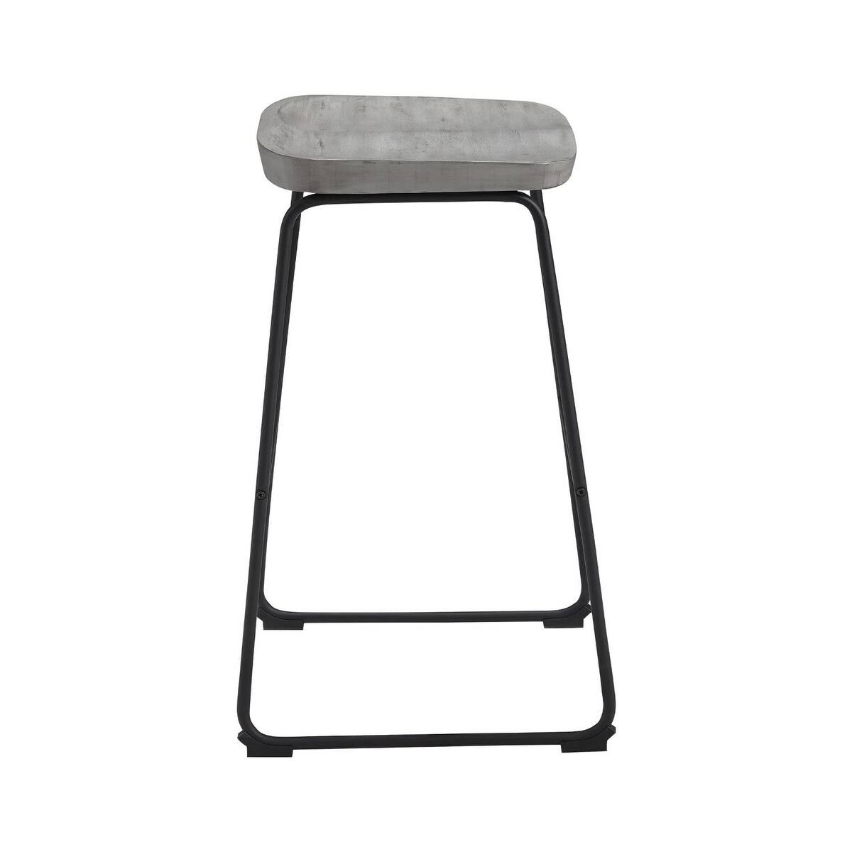 Tall Barstool Set of 2 Gray/Black F8242