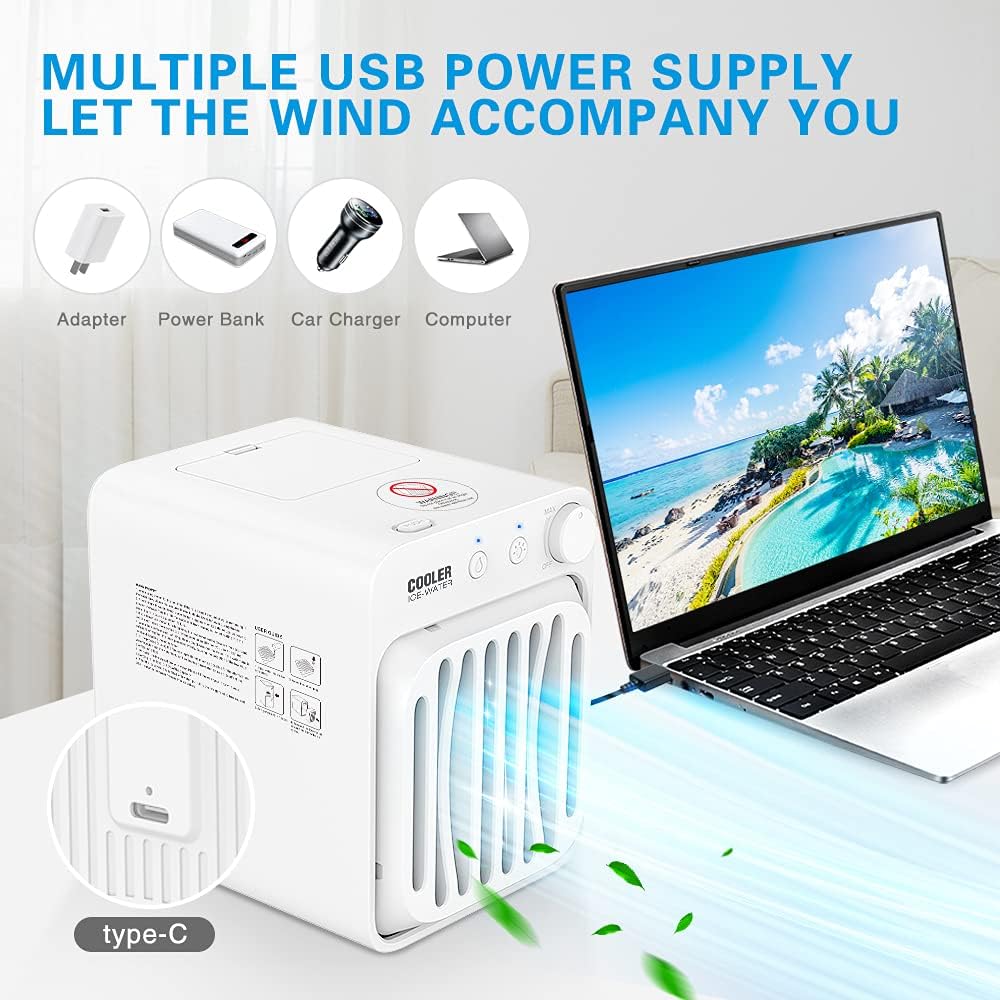 Portable USB Rechargeable Evaporative Air Cooler Fan T793