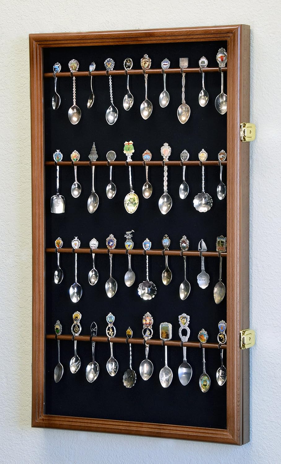 Oak Wall Mount Spoon Display Case Cabinet S294553