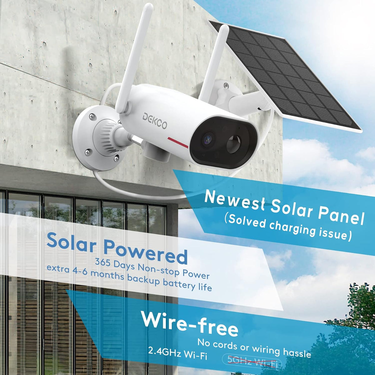 Wireless Outdoor Solar Security Camera with Night Vision V166452