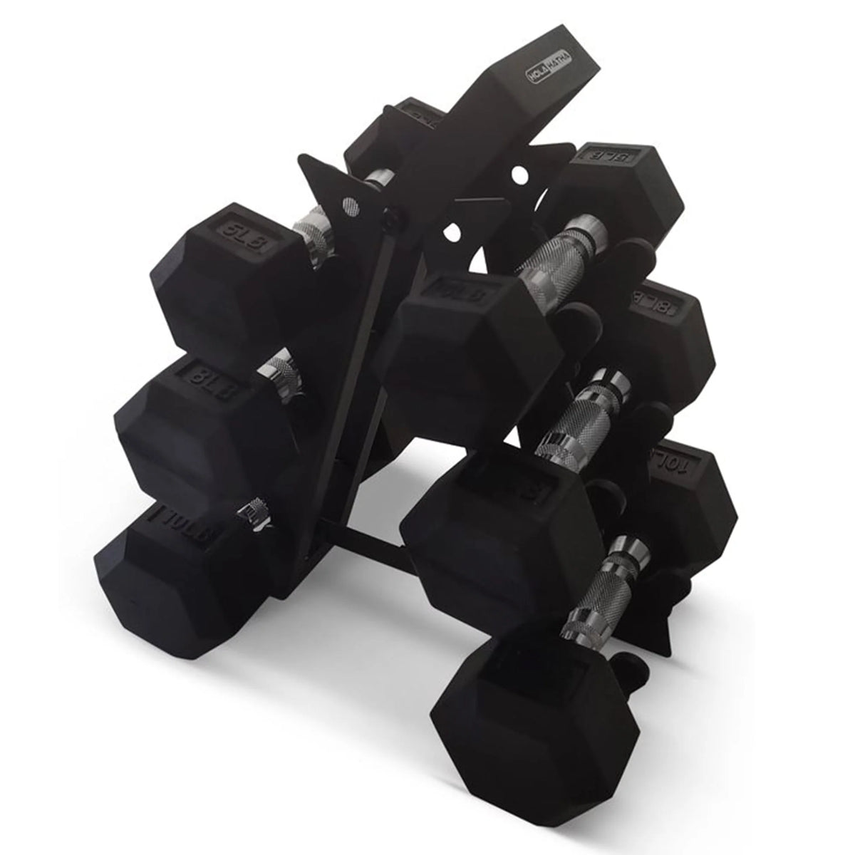 Hexagonal Dumbbell Free Weight Set, 5, 8, & 10 Lbs, Black T1798