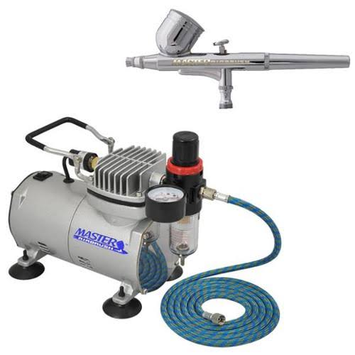 Dual-Action Airbrush Kit with Air Compressor Y9192