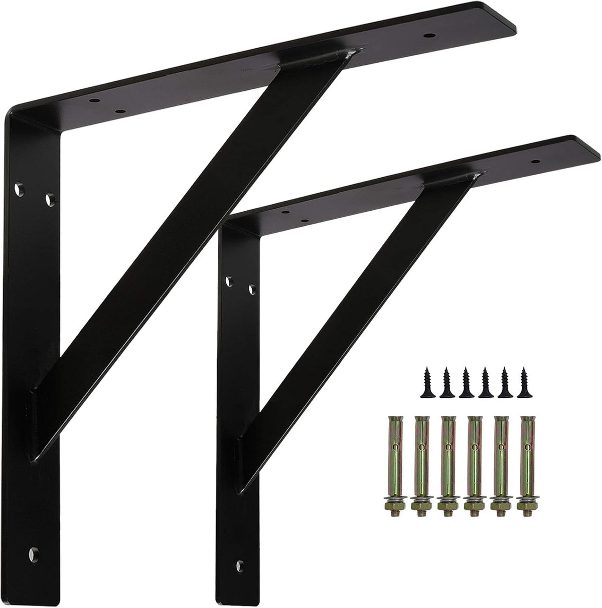 16'' x 12'' Black Heavy Duty Shelf Bracket W171
