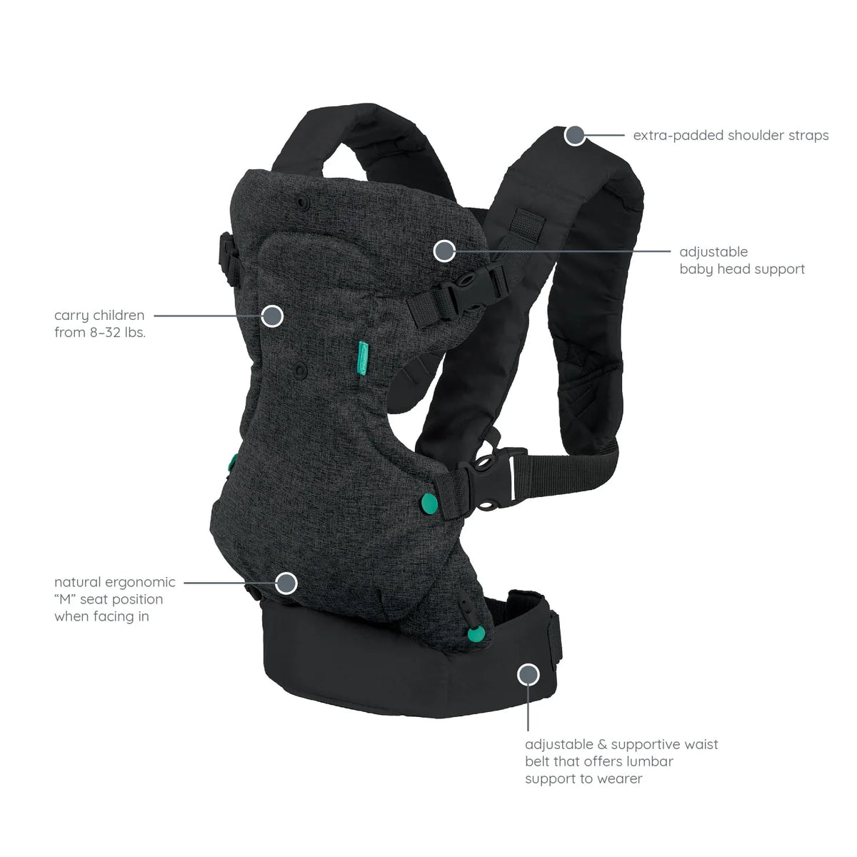 Convertible Baby Carrier 4-Position 8-32lbs Sandy Tan T449
