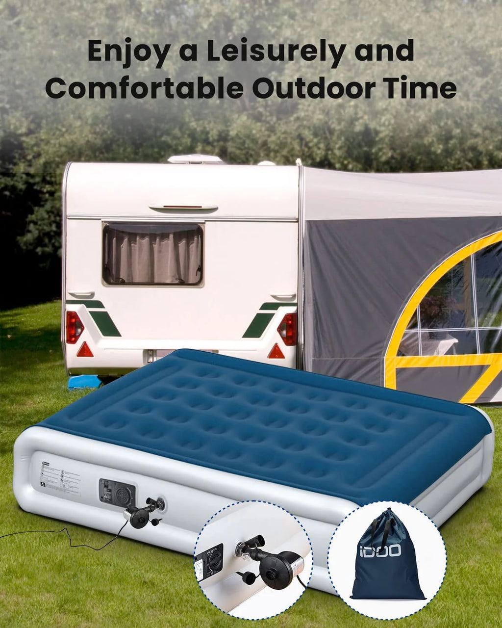 Queen Size Inflatable Air Mattress with Built-In Pump E543445