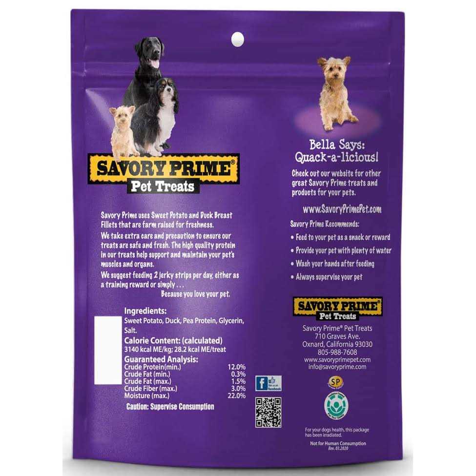 Sweet Potato & Duck Jerky Dog Treats B8764