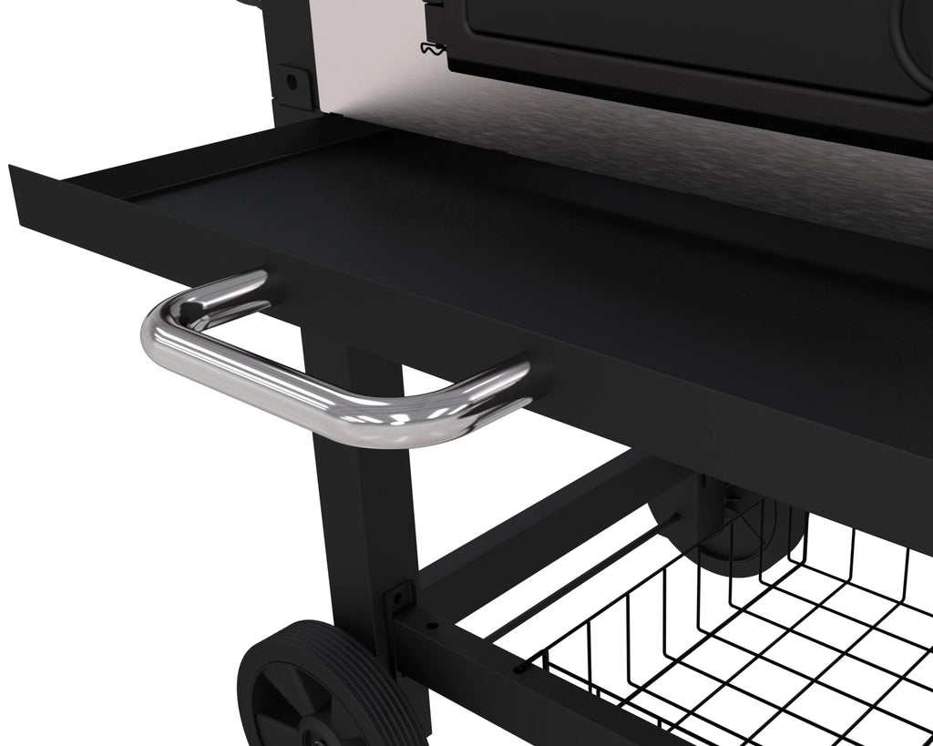 Stainless Heavy-Duty Charcoal Grill with Wheels N389