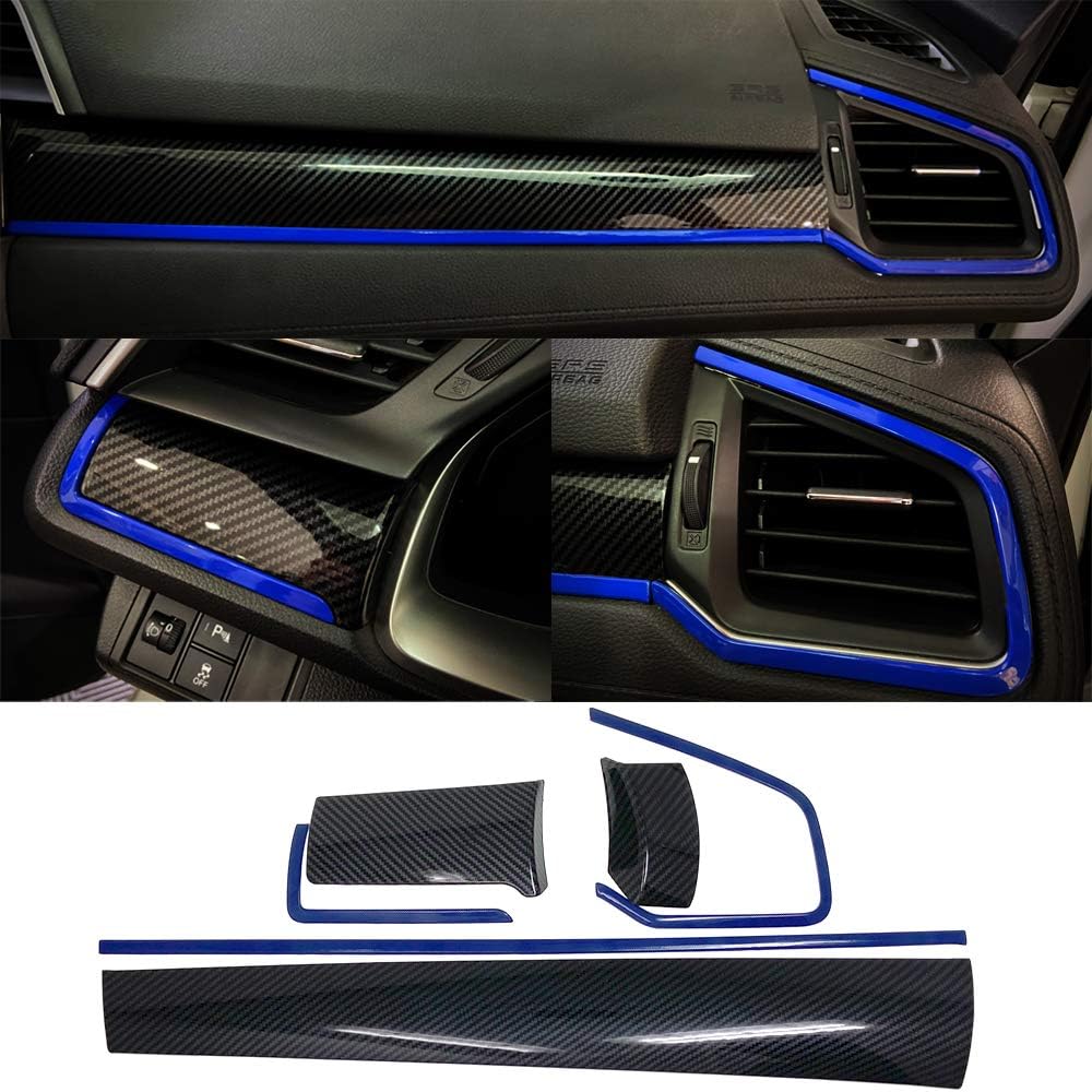 Carbon Fiber Grain Interior Dashboard Cover Trim Panel K2421