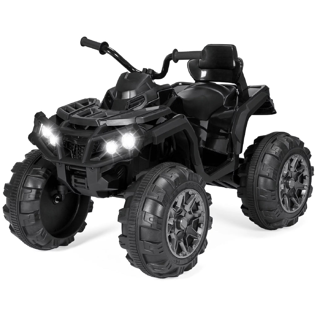 12V Kids Ride-On ATV Quad with Bluetooth, LED Lights - Black I17271