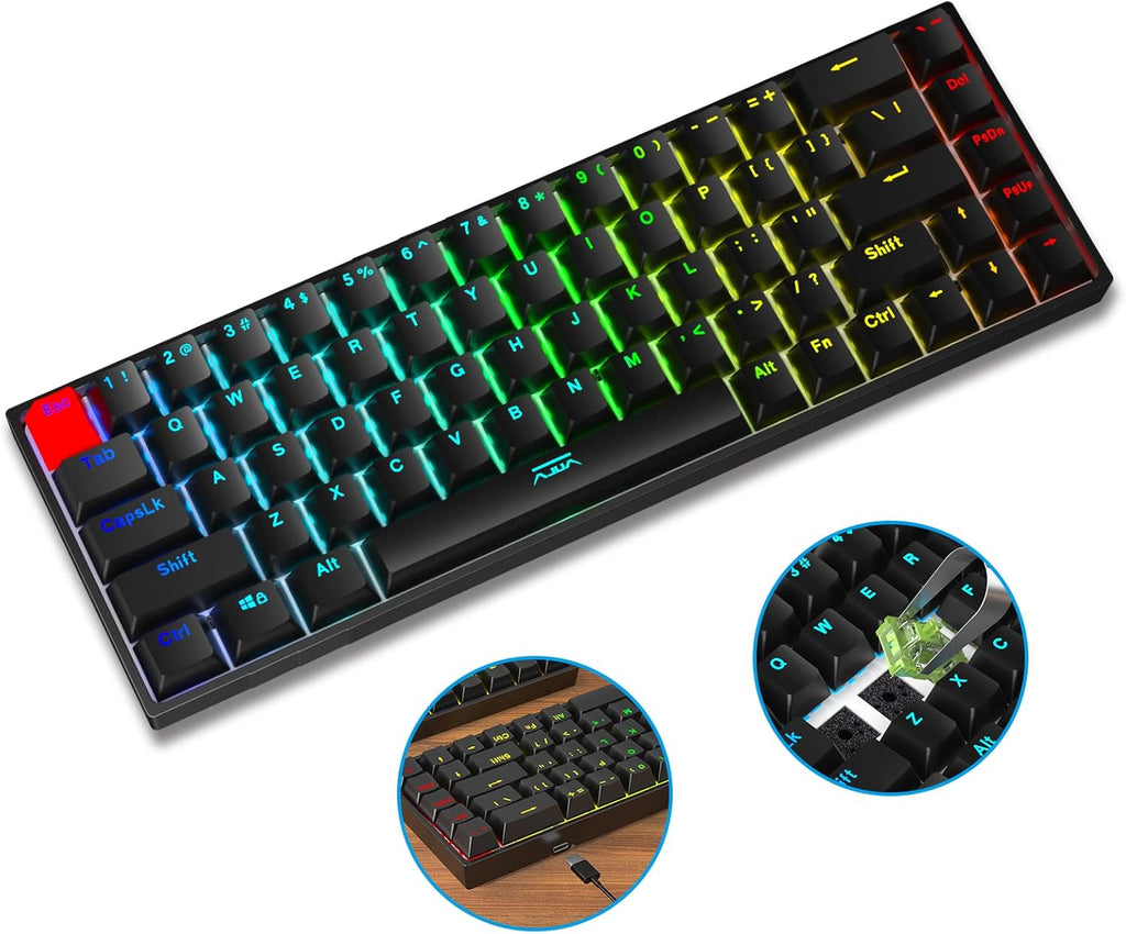 Portable 60% RGB Backlit Mechanical Gaming Keyboard P2635
