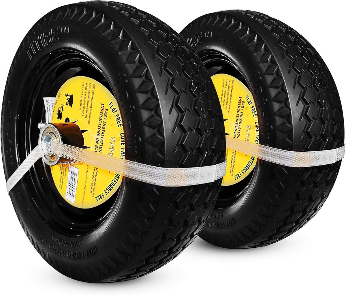Flat Free Polyurethane Sawtooth Tires with Steel Rim B826014