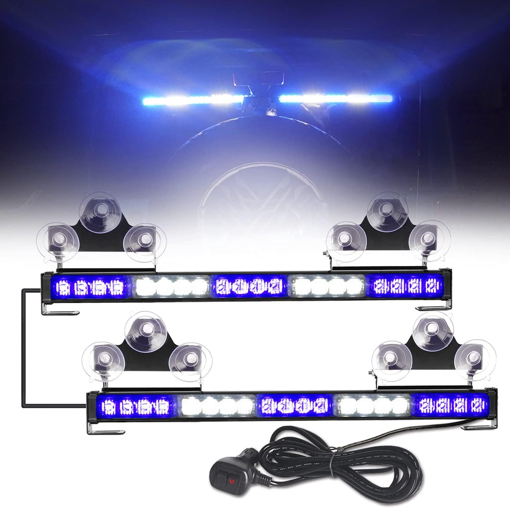 2 in 1 Emergency Flashing LED Traffic Advisor Strobe Light Bar Amber/White Q36165