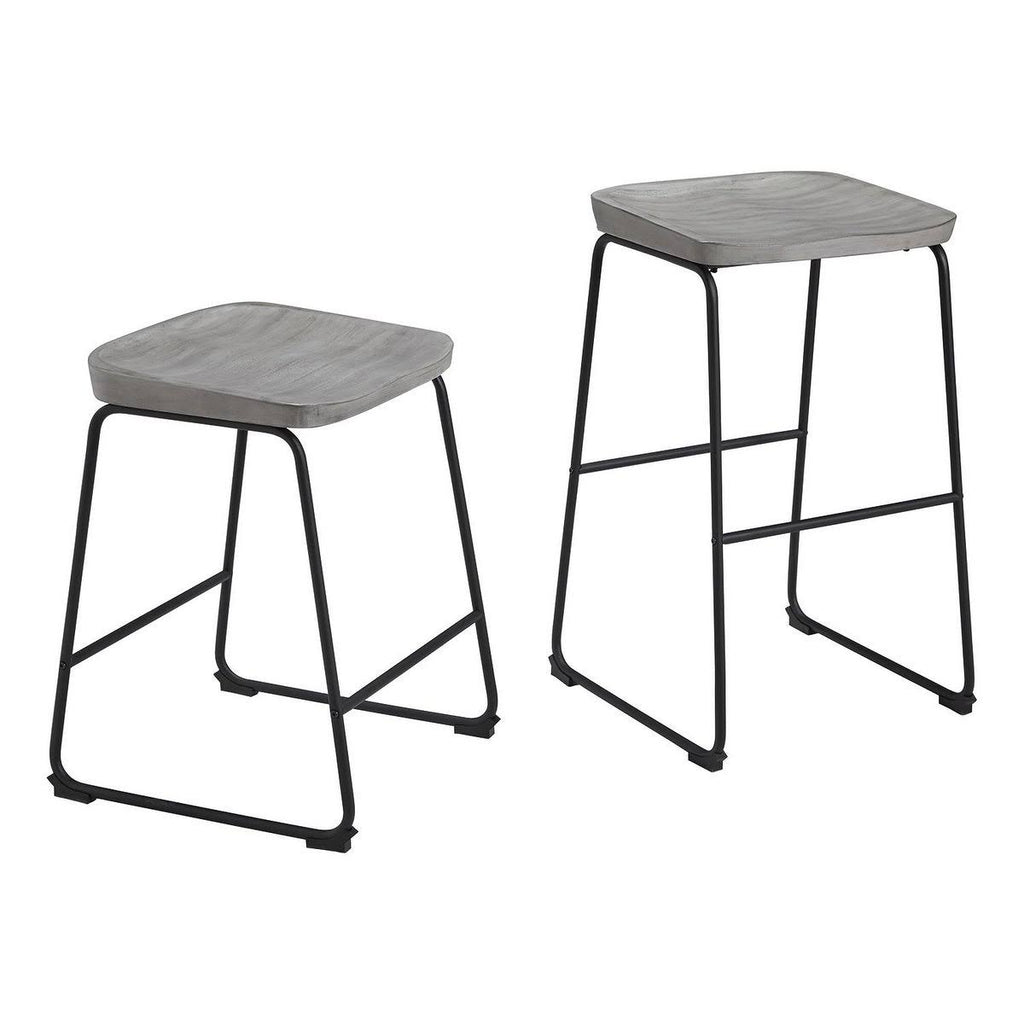 Tall Barstool Set of 2 Gray/Black F8242