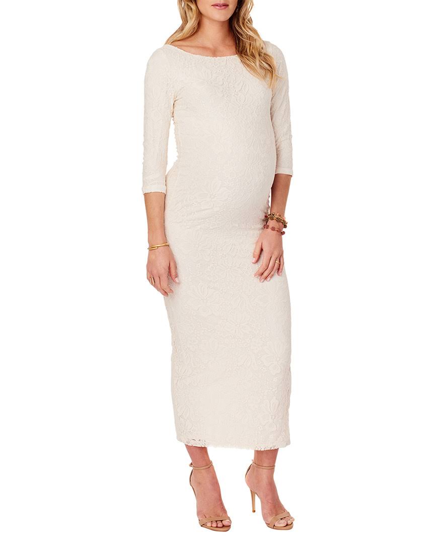 Ivory Lace Maternity Column Dress B6212