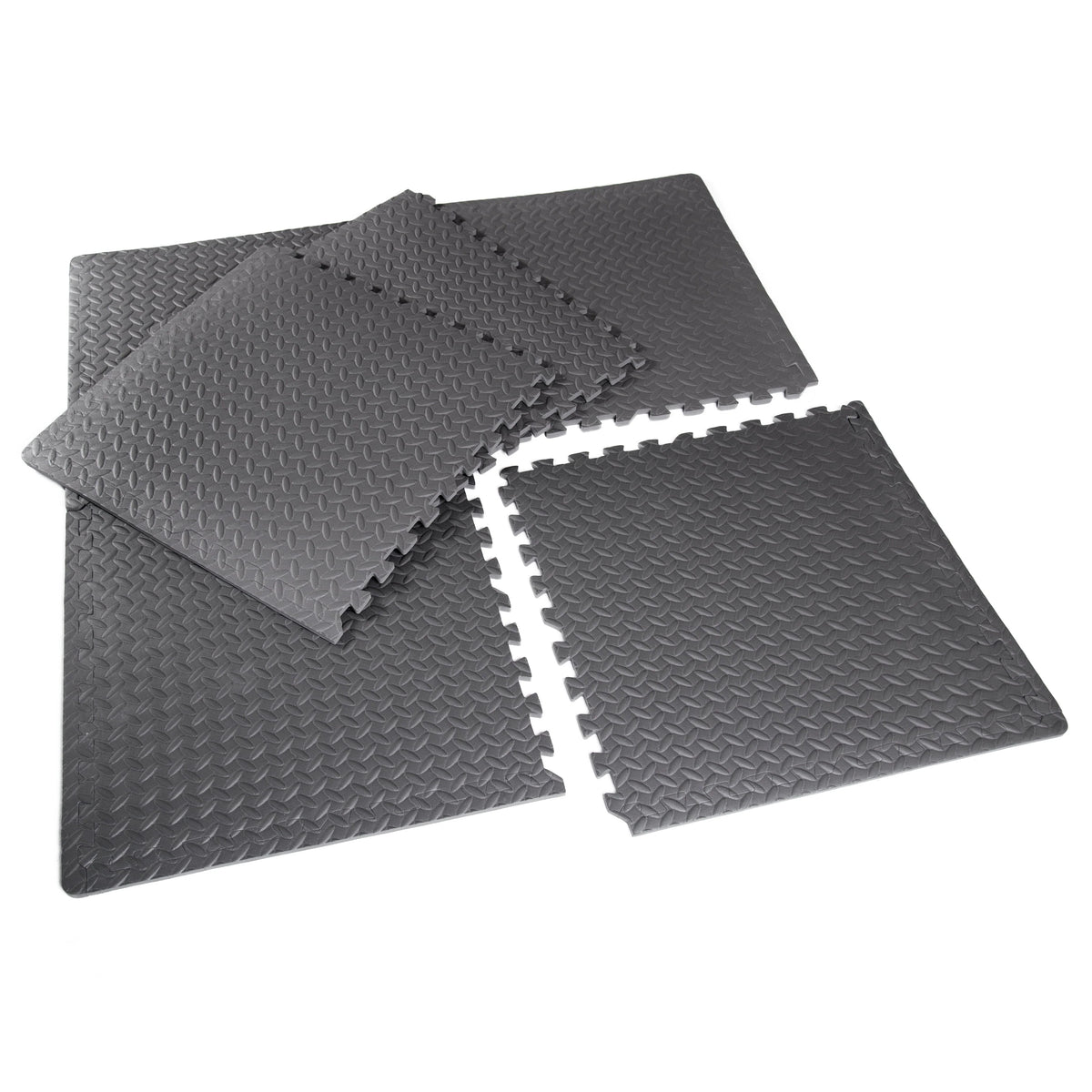 Black .50-in Thick EVA Foam Interlocking Puzzle Mat, 6 Pieces N679249