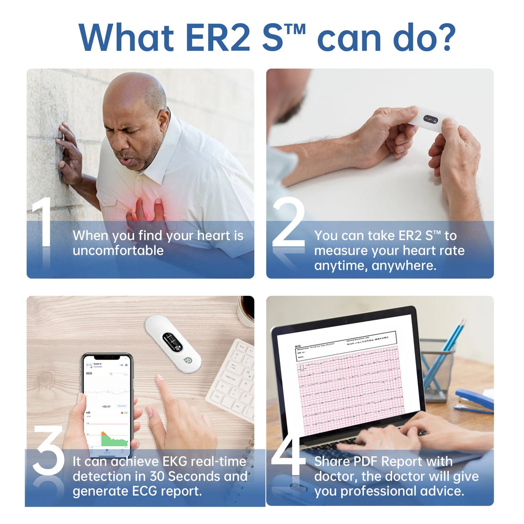 Handheld Bluetooth ECG Monitor with Screen Display S629