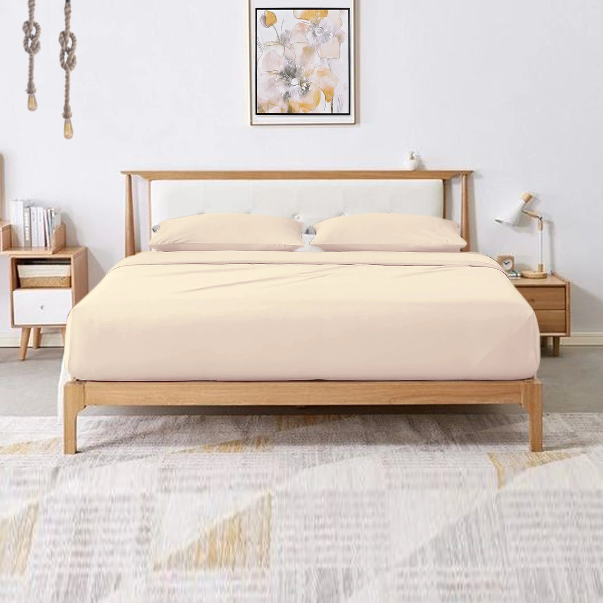 400 Thread Count Egyptian Cotton 4 Pc Queen Sheet Set G2653