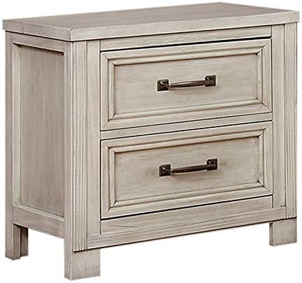 Antique White Wood Nightstand with USB Outlet Q171928