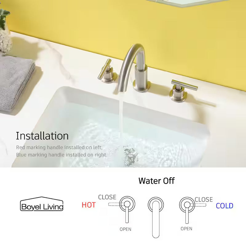 Brushed Nickel 2-Handle Bathroom Faucet W62853