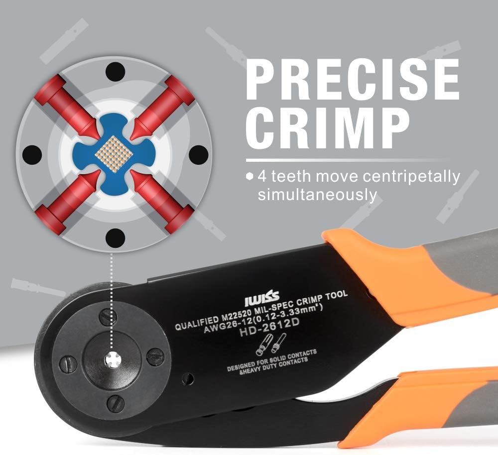 Deutsch Solid Contacts Crimping Tool AWG 26-12 Pack of 2 U1615