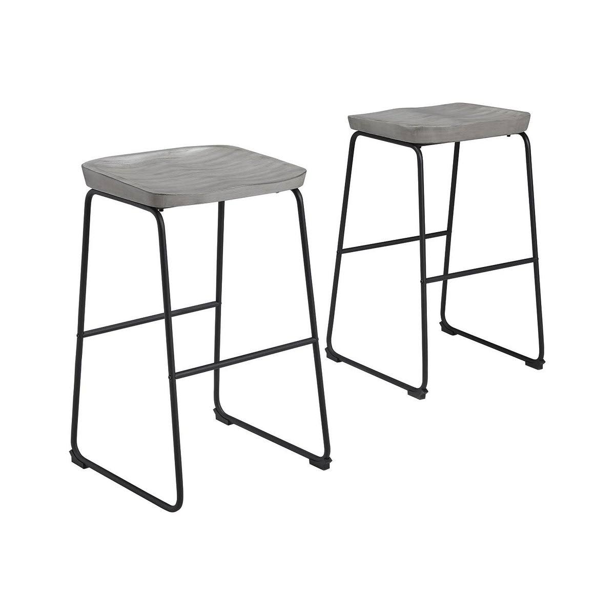Tall Barstool Set of 2 Gray/Black F8242