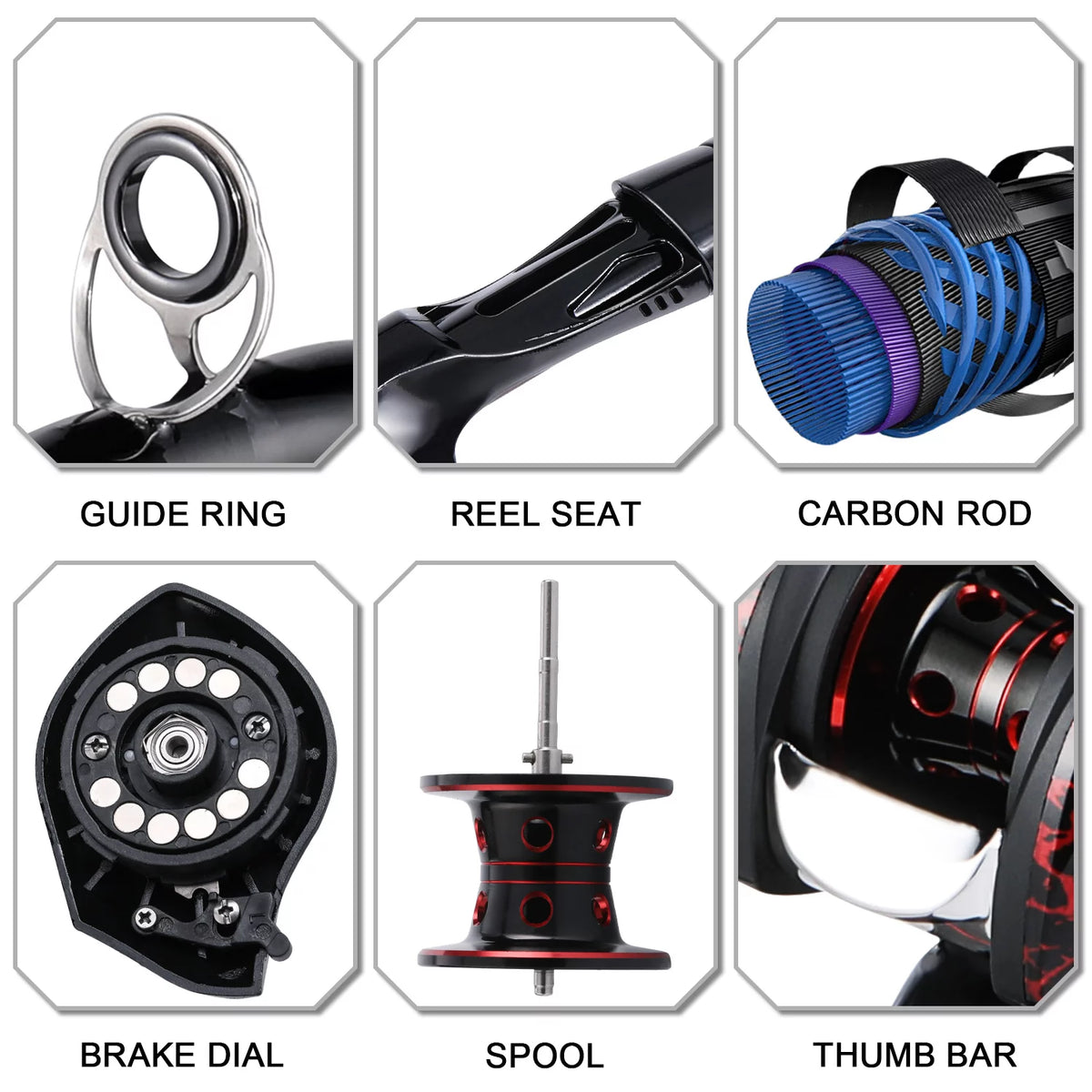 4-Piece Casting Fishing Rod and Baitcasting Reel Combo K878