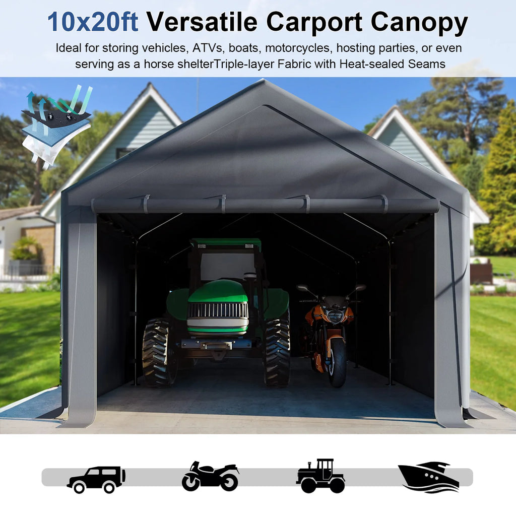 10 x 20 ft Outdoor Canopy Carport H42376