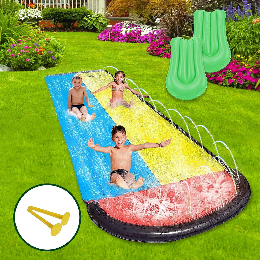 15.5ft Long Water Slide Toy with Inflatable Crash Pad V173820