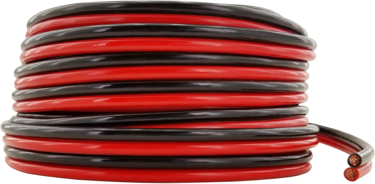 10 AWG 50 Feet Stranded Oxygen Free Copper Red/Black Bonded Zip Cord Cable X951005
