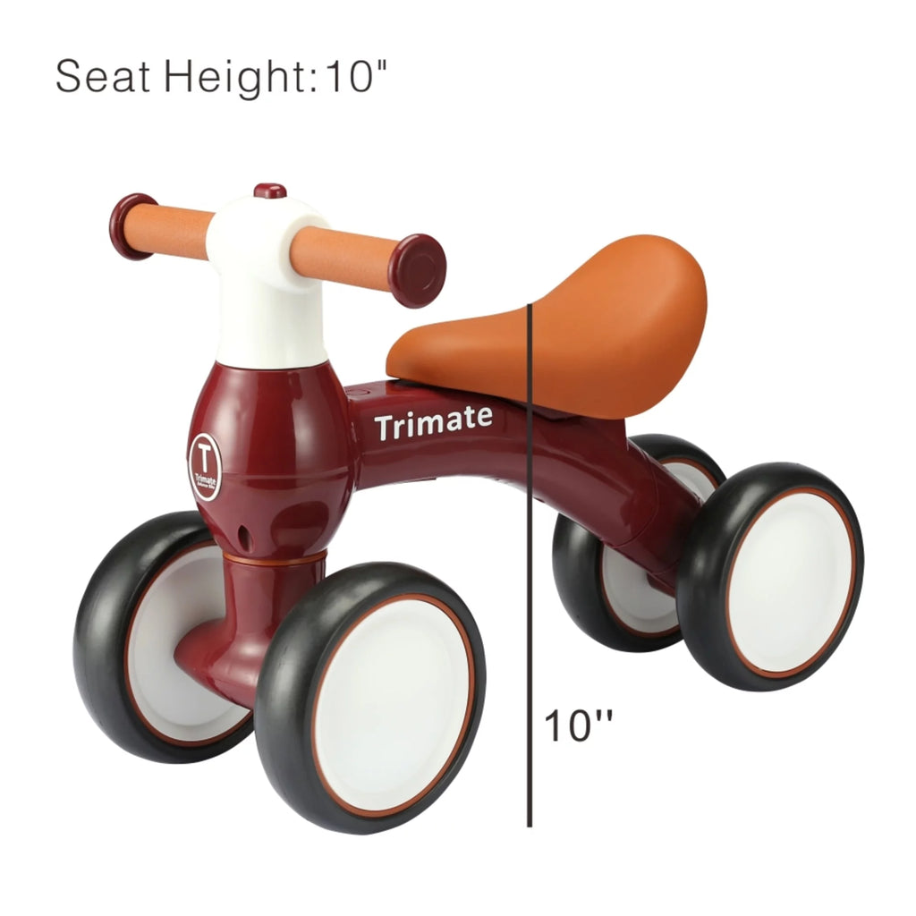 Wine Red 4 Wheels Baby Walker Balance Bike M7253