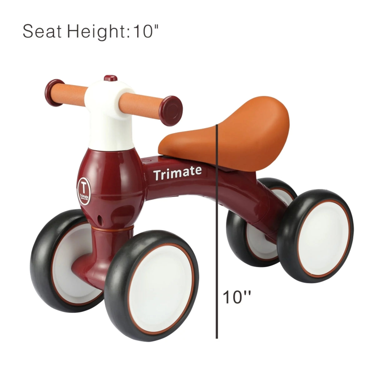 Wine Red 4 Wheels Baby Walker Balance Bike M7253