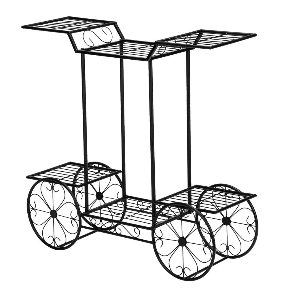 6-Tier Black Metal Plant Stand O64020