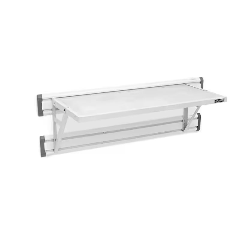 Metal Garage Wall Shelving in Hammered White Q130