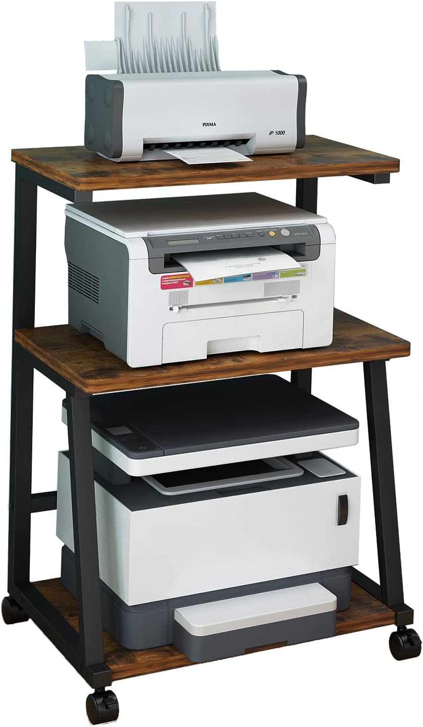 3-Tier Printer Stand Cart with Storage P7243