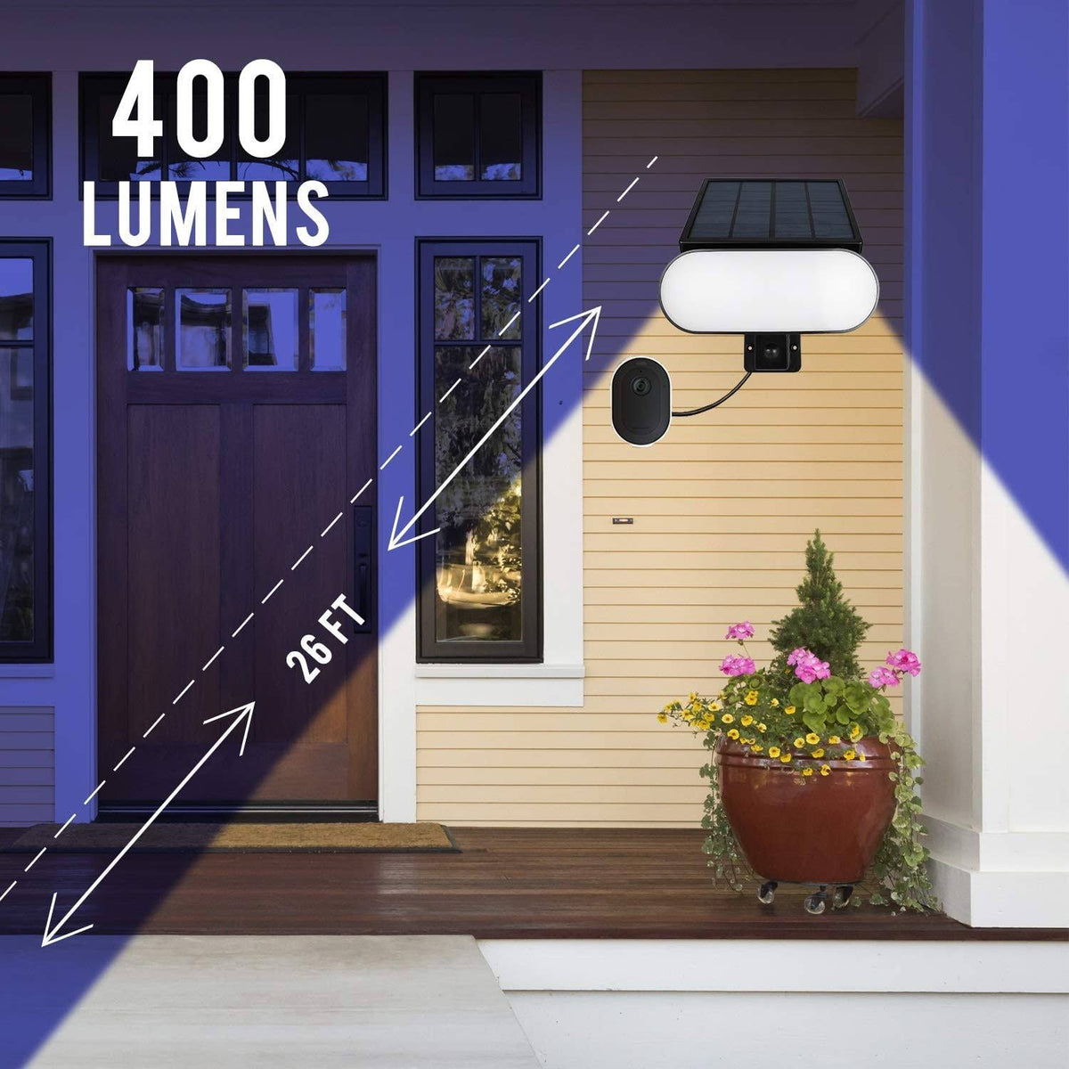 Black Solar Panel Charger and Security Light A63460