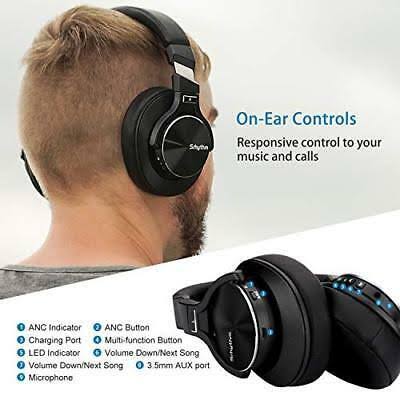 Active Noise Cancelling Bluetooth Headphones with Microphone D176