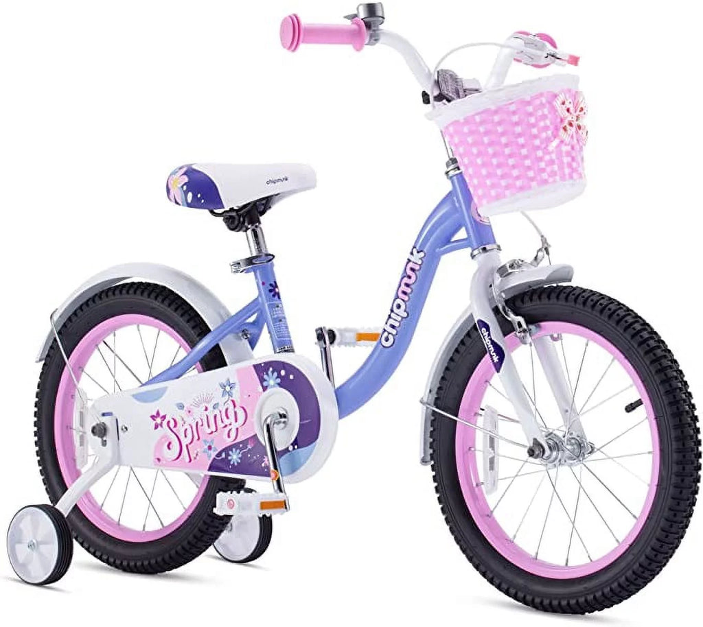 Pink 18 Inch Kids Bike with Basket C976