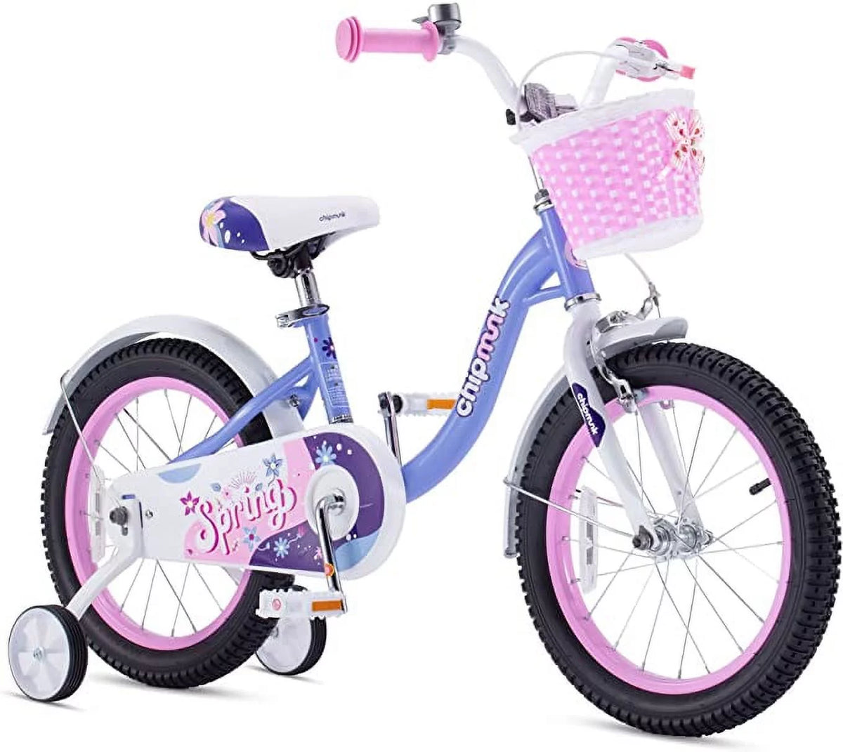Pink 18 Inch Kids Bike with Basket C976