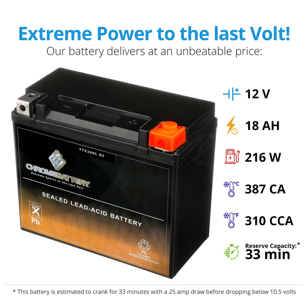 12 Volts 18 Ah 310 Cca Snowmobile Battery L806274