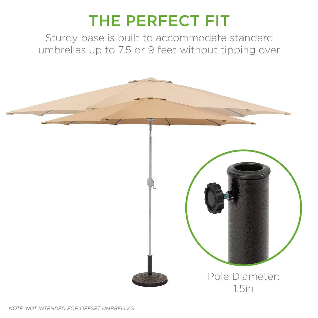 18in Round Heavy-Duty Steel Patio Umbrella Base Stand D54557