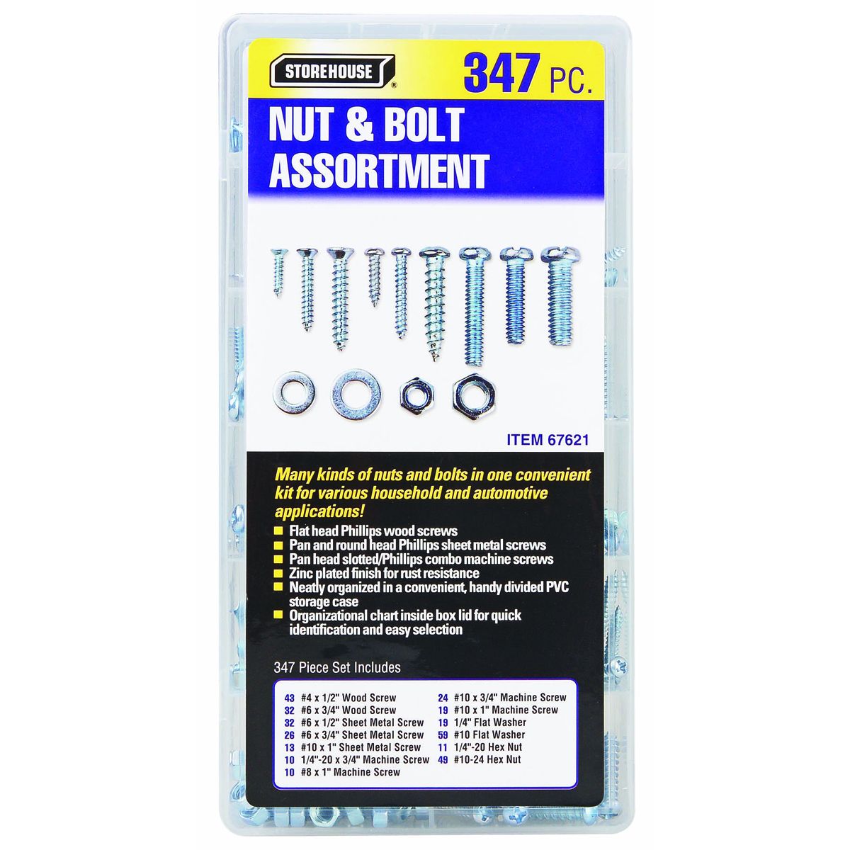347 Piece Nut and Bolt Assortment L149