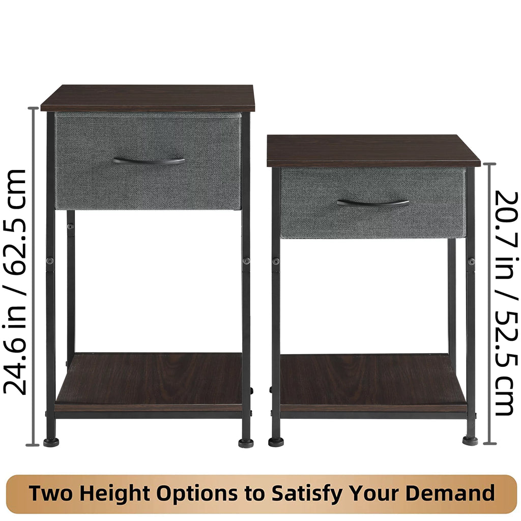 Small Nightstand with Drawer and Storage Shelf T459255