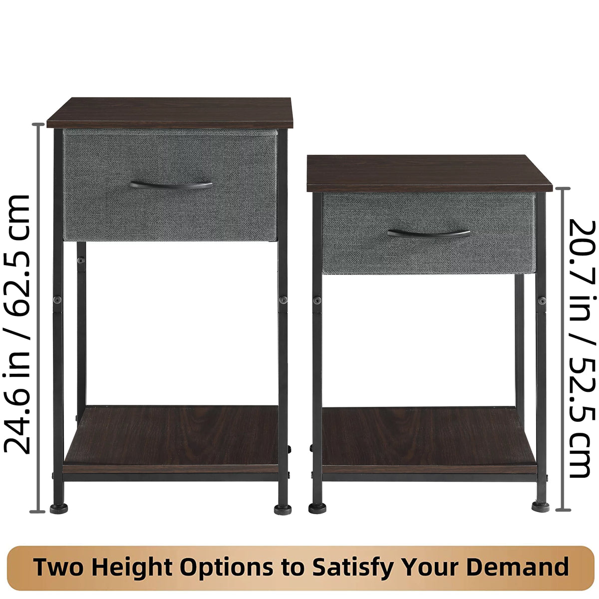 Small Nightstand with Drawer and Storage Shelf T459255