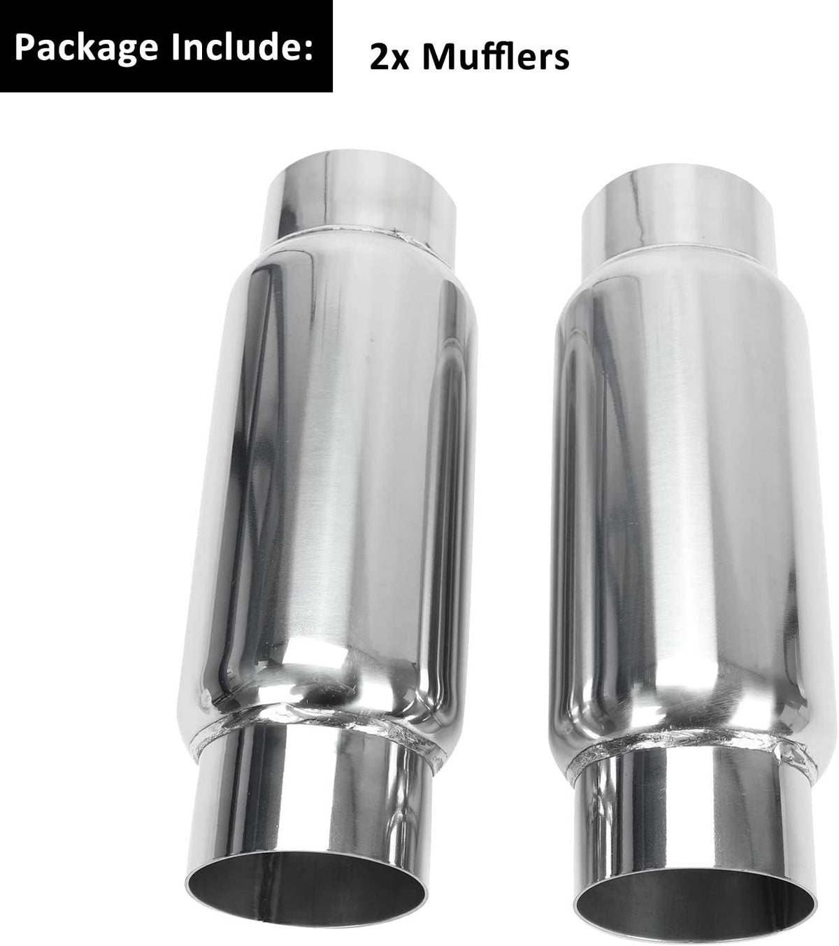 3 Inlet 3 Outlet Stainless Steel Exhaust Muffler Resonator G2436