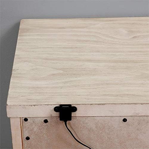 Antique White Wood Nightstand with USB Outlet Q171928