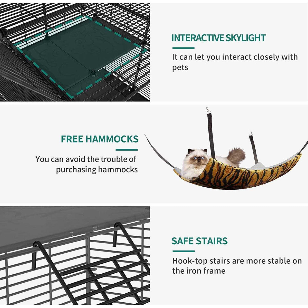 4-Tier Cat Cage Metal Wire Cat Playpen D27415